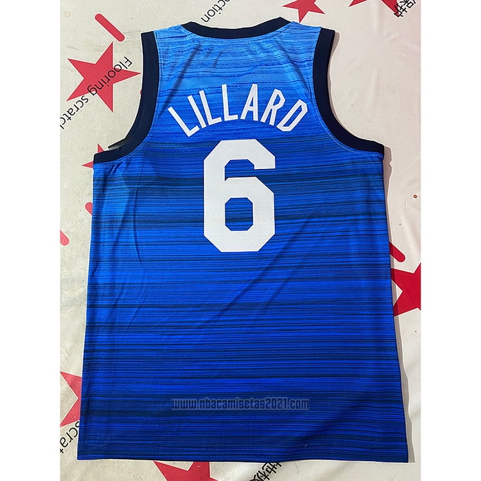 Camiseta USA 2021 Damian Lillard #6 Azul